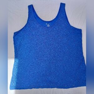 Lane Bryant Blue Lace Tank Top Casual Summer Party Office Everyday Layer Elegant